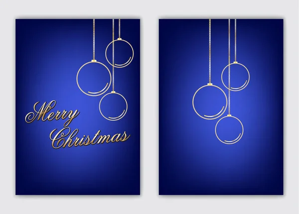 Merry Christmas Happy New Year Christmas Cards Simple Design — Stock Vector