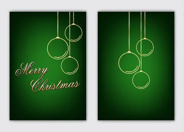 Merry Christmas Happy New Year Christmas Cards Simple Design — Stock Vector