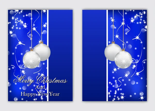 メリー クリスマスと幸せな新年 クリスマス カード シンプルなデザイン — ストックベクタ