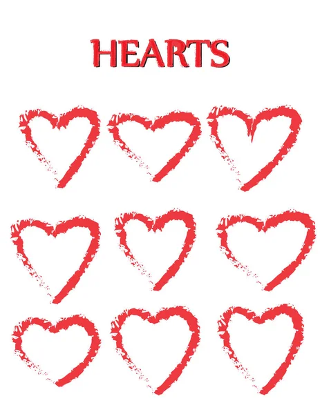 Форме Сердца Вектор Сердца Ручной Рисунок Модное Сердце Изолировано Белом — стоковый вектор
