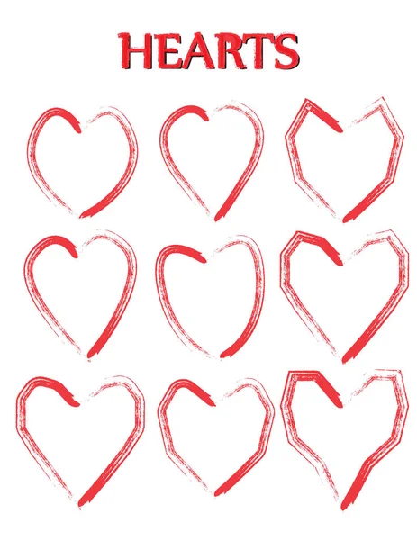Форме Сердца Вектор Сердца Ручной Рисунок Модное Сердце Изолировано Белом — стоковый вектор