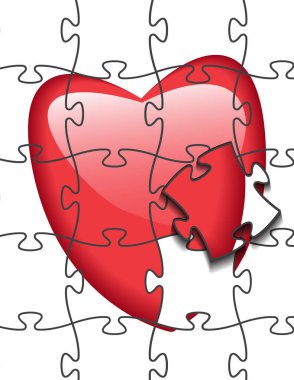 Kalp şekli. Kalp vektör. El çekilmiş simgesi. Beyaz arka plan üzerinde izole trendy kalp.