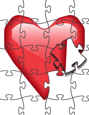 Kalp şekli. Kalp vektör. El çekilmiş simgesi. Beyaz arka plan üzerinde izole trendy kalp.