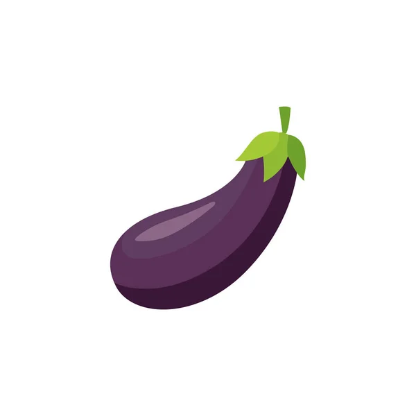 Vector flat eggplant icon — Stock Vector