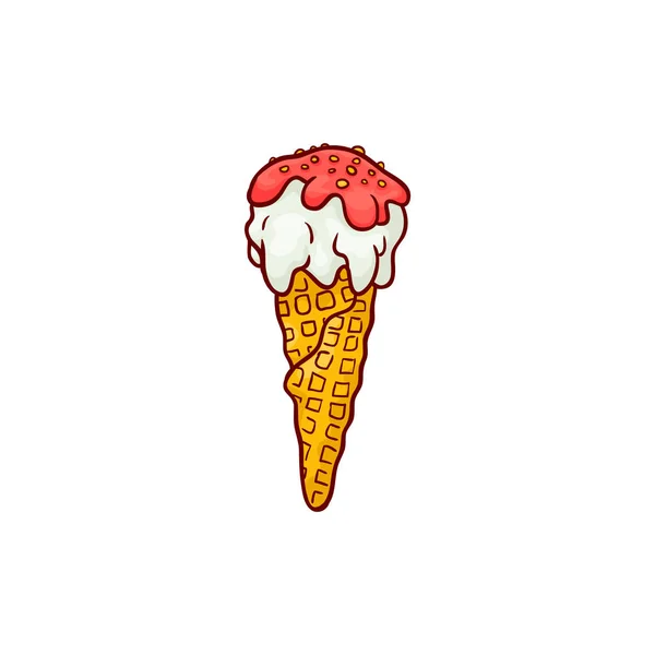 Vector helado plano postre comida dulce icono — Vector de stock