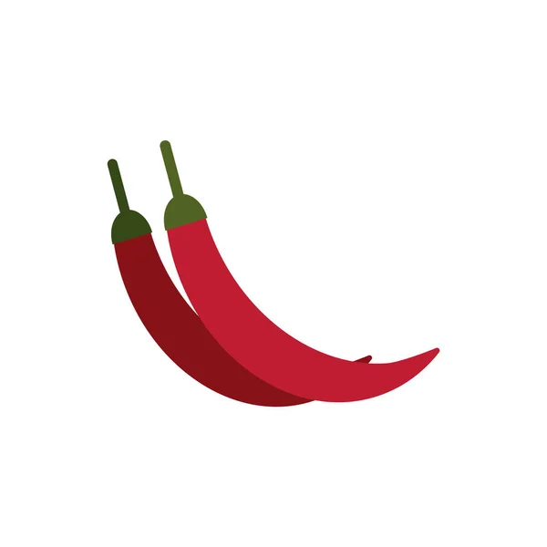 Vektor lapos érett chili paprika — Stock Vector