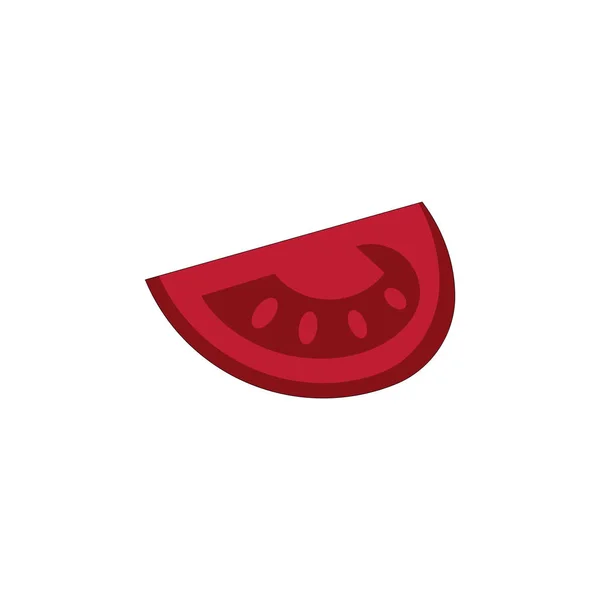 Wektor pomidor płaski kawałek ikona — Wektor stockowy