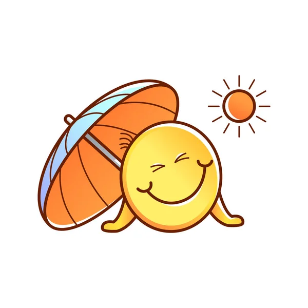 Vector mannelijke lachebekje, emoticon parasol — Stockvector