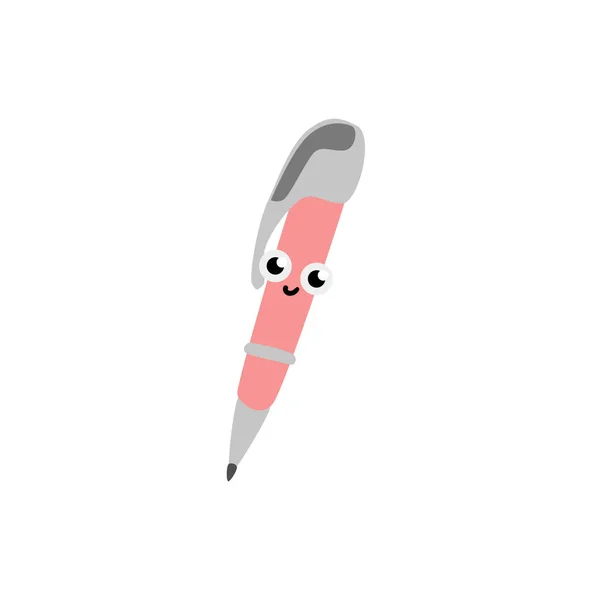 Söt boll penna seriefiguren isolerad på vit bakgrund. — Stock vektor