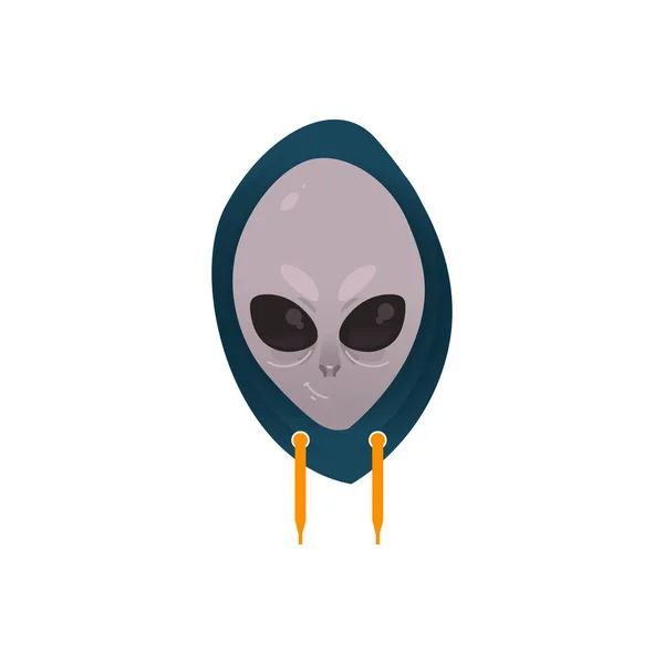 Volto alieno vettoriale, icona creatura extraterrestre — Vettoriale Stock