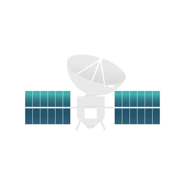 Векторный спутник с иконкой солнечной батареи — стоковый вектор