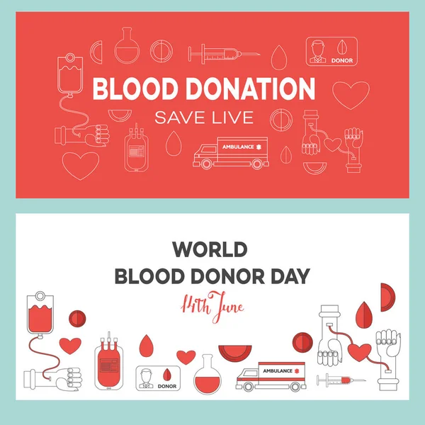 Vector 14 juni bloed donor dag poster — Stockvector