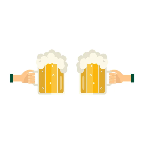 Mains vectorielles avec bouteille de bière grillée — Image vectorielle