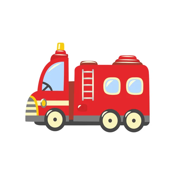 Vektor datar firetruck, ikon kendaraan api - Stok Vektor