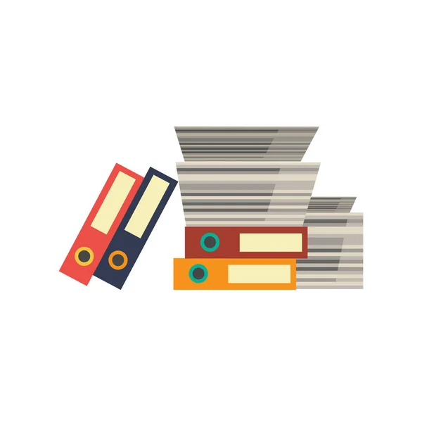 Cartelle di carta di documenti di ufficio vettoriale impilate — Vettoriale Stock