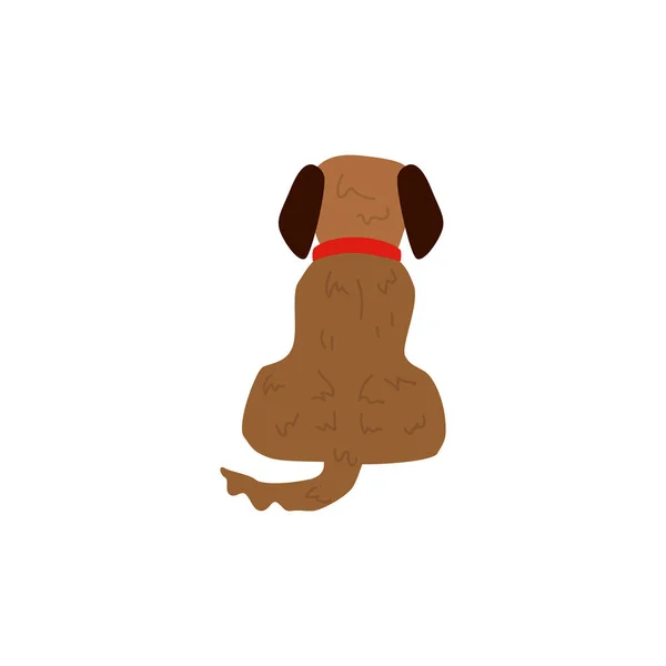 Vector flat sitting dog pet icon — Stock Vector