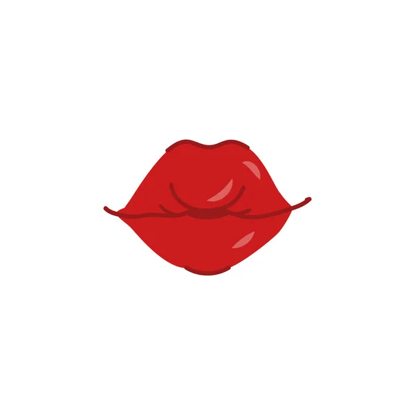 Vector cartoon woman sexy red lips kissing — Stock Vector