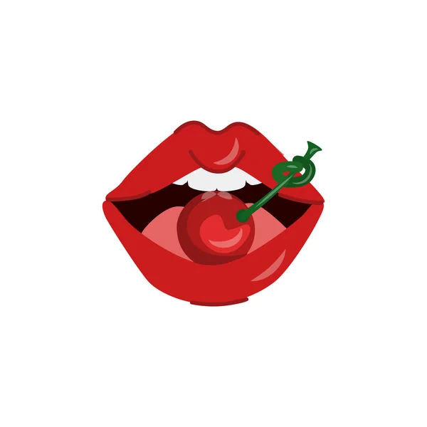 Vecteur dessin animé femme sexy rouge lèvres — Image vectorielle