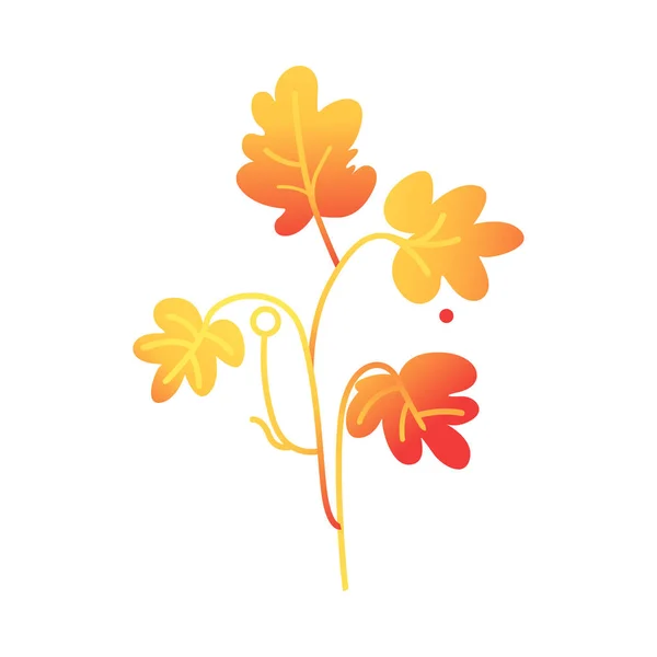Vector plano abstracto otoño planta icono — Archivo Imágenes Vectoriales