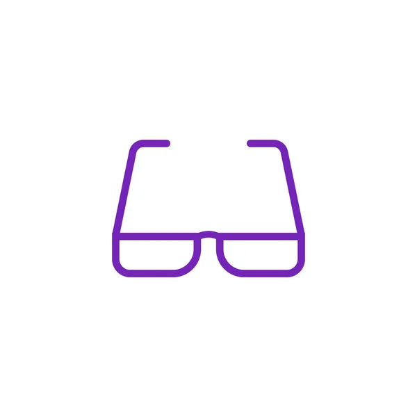 Brille mit violettem Lünetten-Symbol im flachen Stil isoliert auf weißem Hintergrund. — Stockvektor
