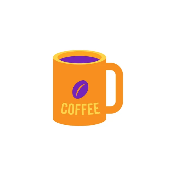 Tasse Kaffee - Becher mit heißem belebendem Getränk zum Frühstück oder zur Kaffeepause. — Stockvektor