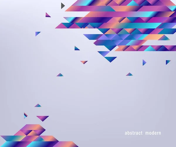 Modernes Banner mit Farbverlauf hell bunte geometrische Formen und Streifen isoliert auf grauem Hintergrund. — Stockvektor
