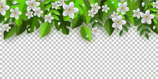 Wektor zielony liści, kwiat rama tło — Wektor stockowy