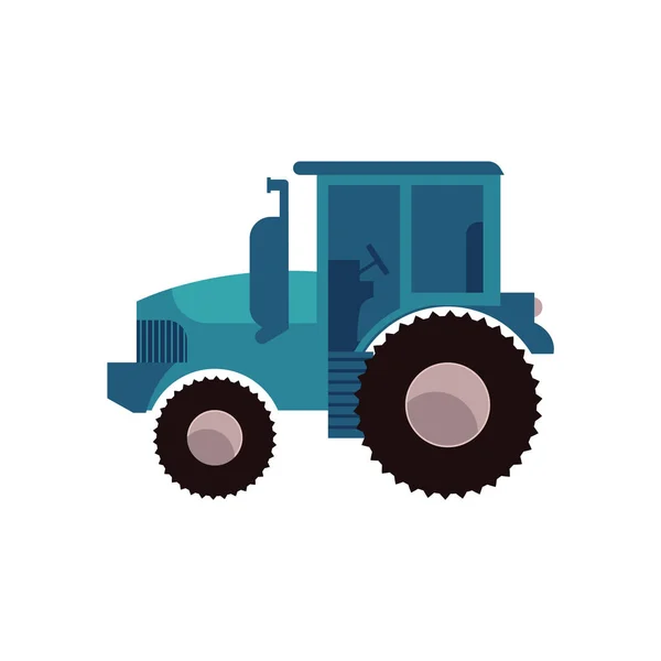 Blue agricultural tractor for work on plantation isolated on white background. — Stock Vector
