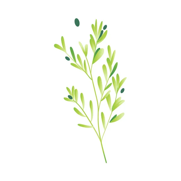 Vector de dibujos animados abstracto icono de la planta verde — Vector de stock
