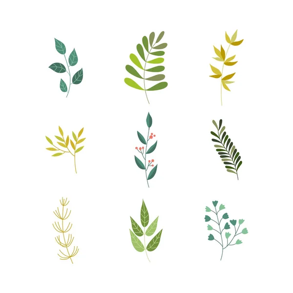 Vector flat abstract green plant icon — Stock Vector