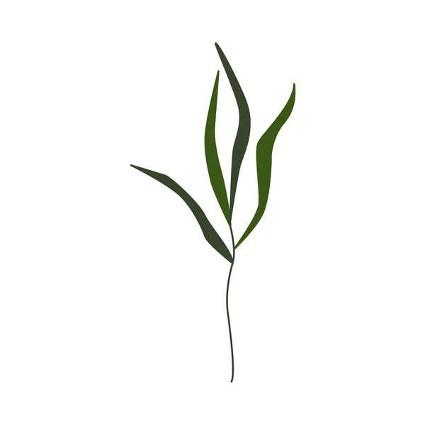 Vector plano abstracto planta verde icono — Vector de stock