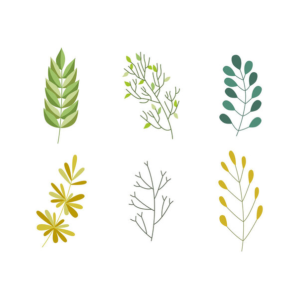 Vector flat abstract green plant icon