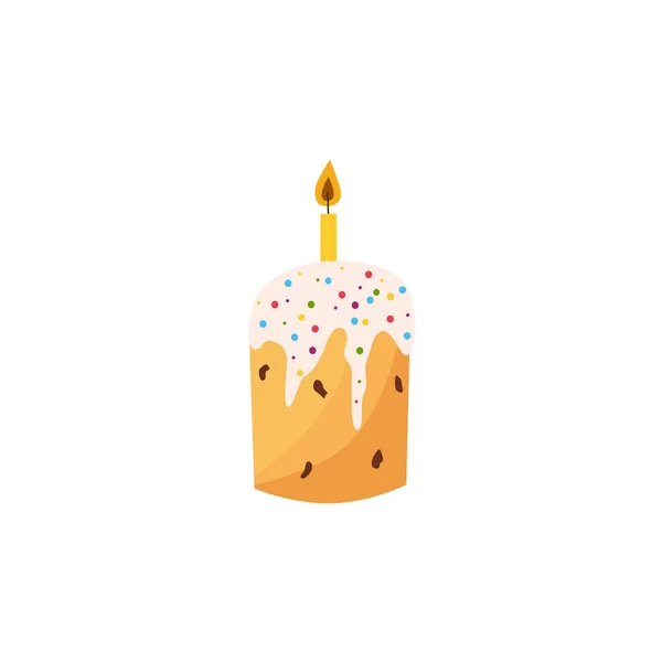 Векторный пасхальный торт с глазурью и свечами — стоковый вектор