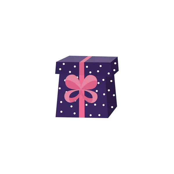 Vecteur dessin animé cadeau boîte cadeau ruban arc — Image vectorielle