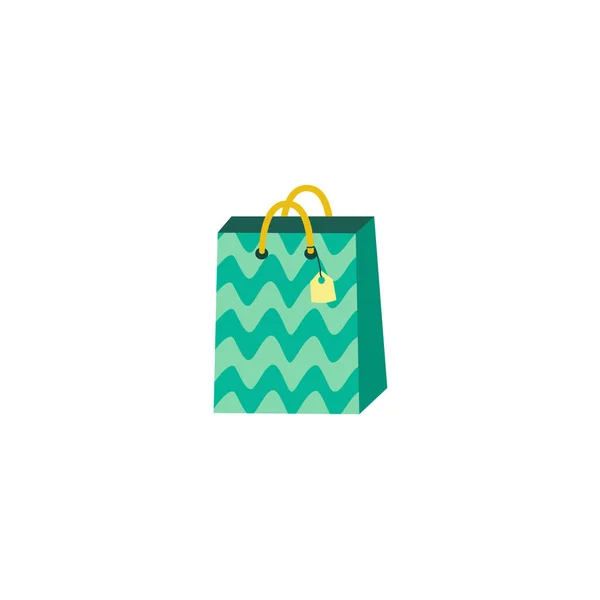 Vektor flache Geschenkpapiertasche, Einkaufstasche — Stockvektor