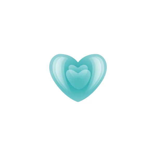 Vector valentines day blue heart icon — Stock Vector