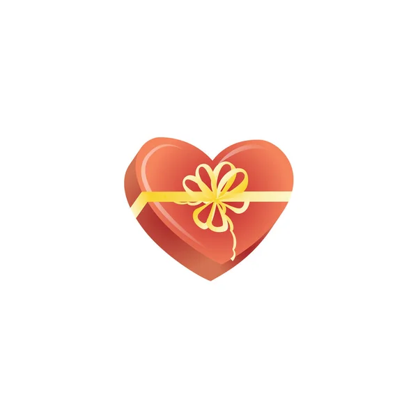Vector happy valentines day present heart box — Stock Vector