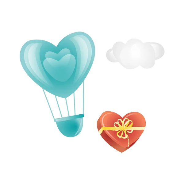 Sada vektorové šťastný Valentýn srdce symboly — Stockový vektor