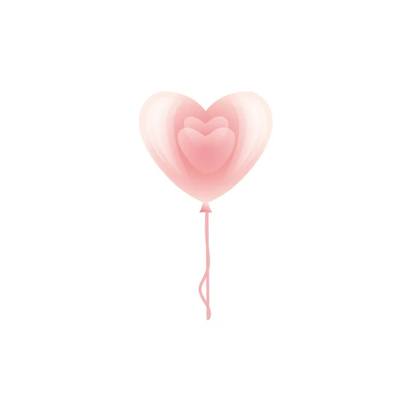 Vector feliz día de San Valentín globo de corazón de aire — Archivo Imágenes Vectoriales