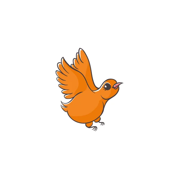 Hand-tekening van schattige kleine vliegende vogel — Stockvector
