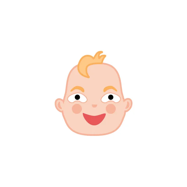 Vector cartoon newborn infant baby happy face — Stock Vector