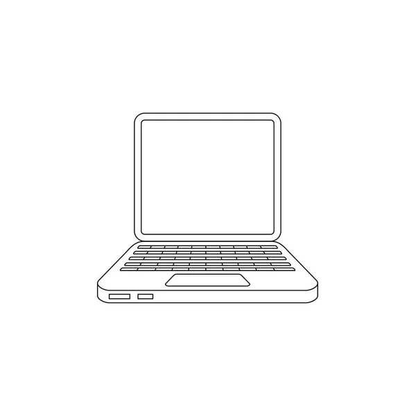 Vektor flache Hand gezeichnet Laptop-Computer-Symbol. — Stockvektor
