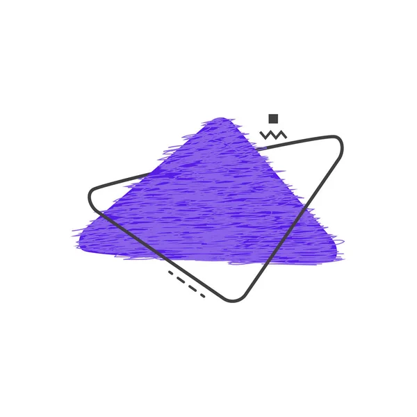 Badge géométrique texturé Grunge de couleur bleue isolé sur fond blanc . — Image vectorielle