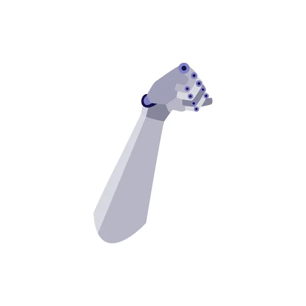 Vector Flat futuristic arm prosthesis icon. — Stock Vector