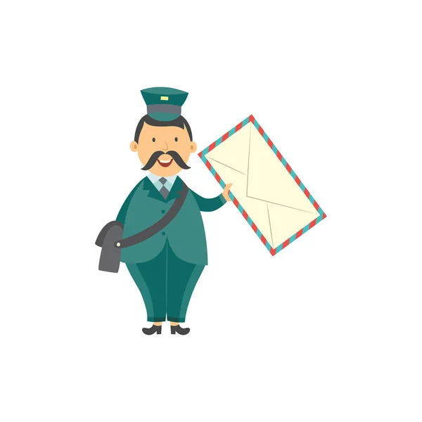 Vektör karikatür postacı postacı karakter mektup — Stok Vektör