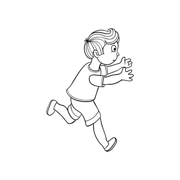 เวกเตอร์สเก็ตช์เด็กวิ่ง เด็กวิ่ง — ภาพเวกเตอร์สต็อก