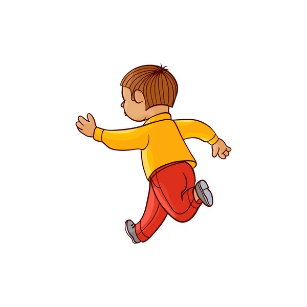 Векторний ескіз бігового хлопчика, хлопчик у дорозі — стоковий вектор