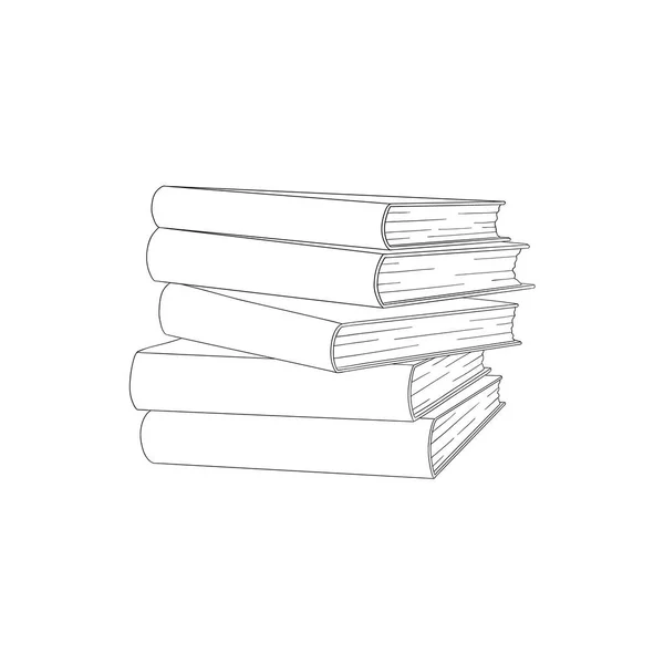 Vektor Skizze Bücherstapel, Stapel — Stockvektor