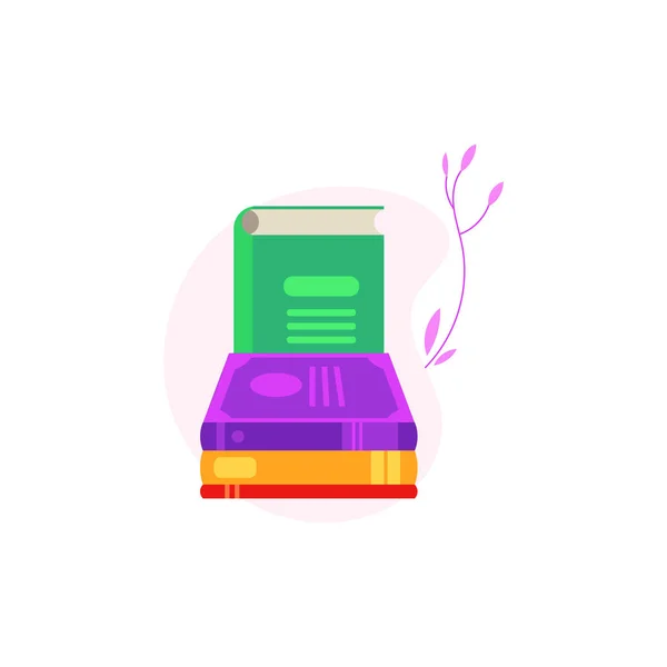 Zásobník ležící zavřené papírových knih barevné kryty, izolované na bílém pozadí s pozadím. — Stockový vektor