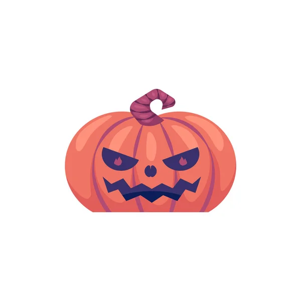 Halloween, vyřezávané dýně s strašidelné obličeje emoce izolovaných na bílém pozadí. — Stockový vektor